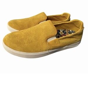 Olukai Lae'Ahi Suede Shoes Mens Sz 15 Mango Yellow Gold Slip On Sneakers Loafers